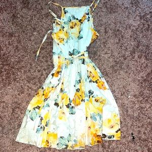 Yellow flower dress fluffy